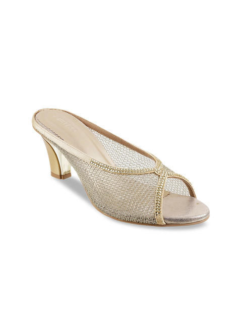 

Metro Women Gold-Toned Solid Peep Toes