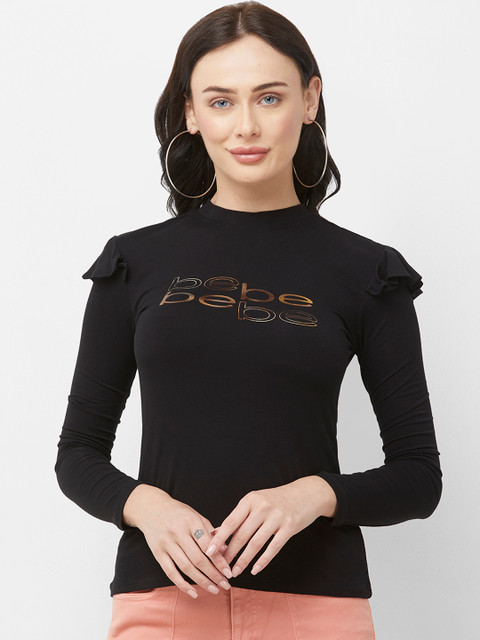

bebe Women Black Printed Top