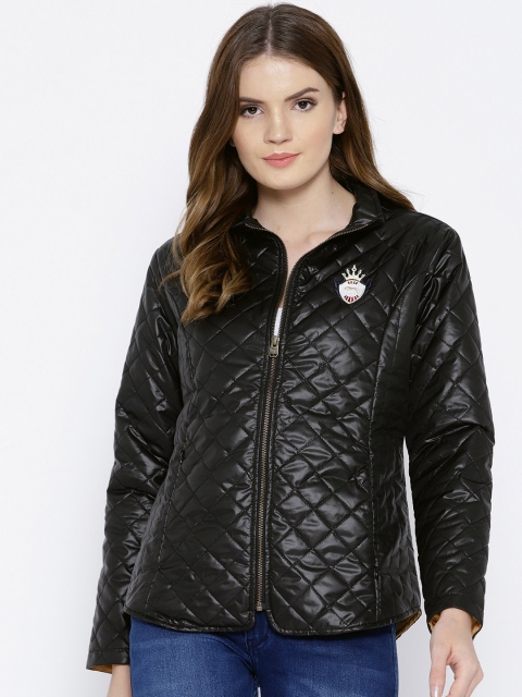 

JUMP USA Women Black Solid Lightweight Padded Jacket