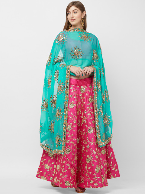 

Dupatta Bazaar Turquoise Blue Embroidered Dupatta