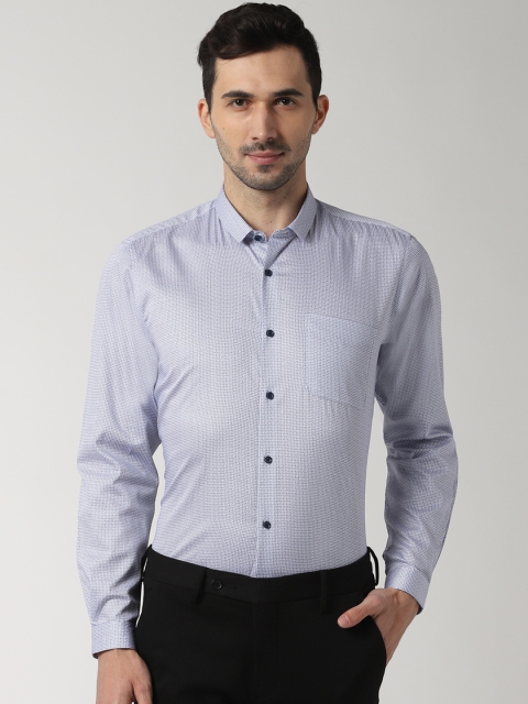 

Peter England Men Blue & Orange Regular Fit Printed Formal Shirt