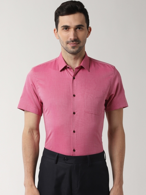 

Peter England Men Pink Slim Fit Self Design Formal Shirt