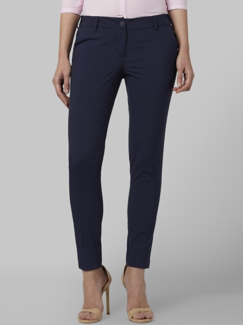 

Park Avenue Woman Navy Blue Regular Fit Solid Formal Trousers