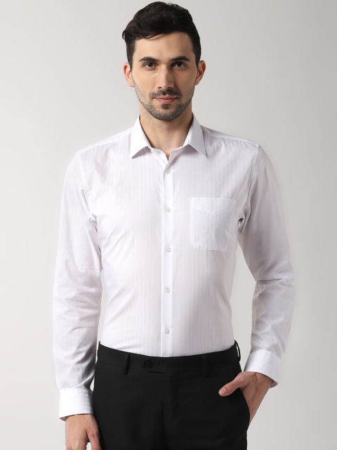 

Peter England Men White Regular Fit Striped Formal Shirt