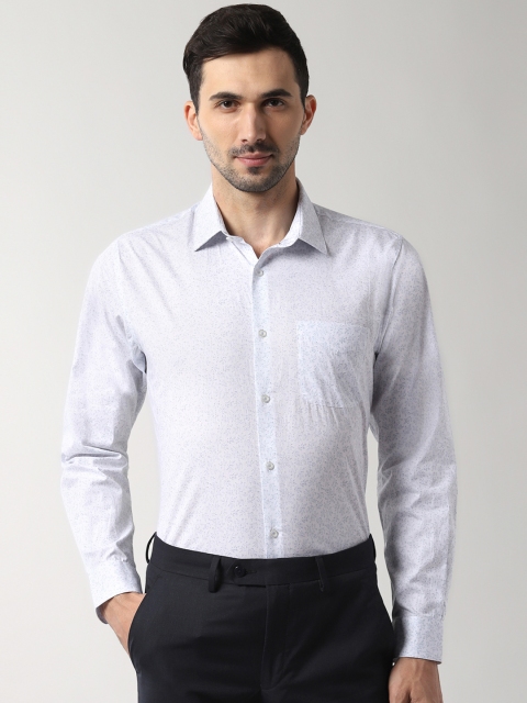 

Peter England Men White Nuvo Regular Fit Printed Formal Shirt