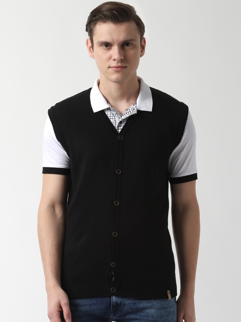 

Peter England Casuals Men Black Solid Sweater