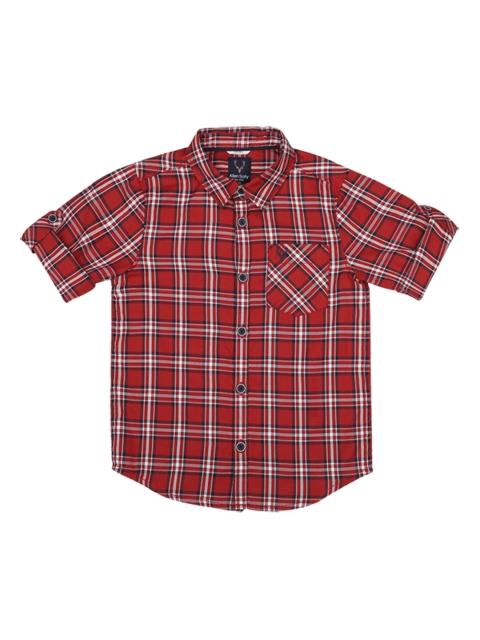 

Allen Solly Junior Boys Maroon & Blue Regular Fit Checked Casual Shirt