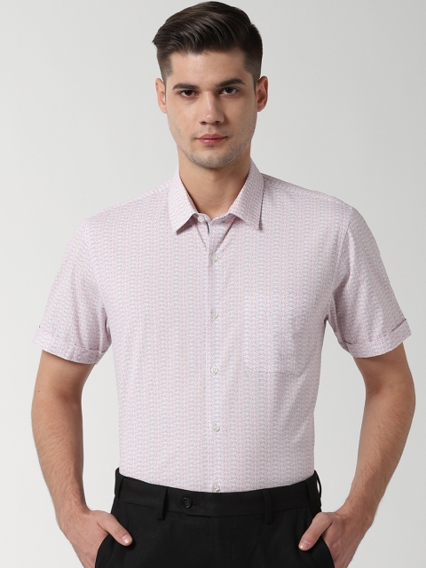 

Peter England Men Pink Slim Fit Printed Formal Shirt