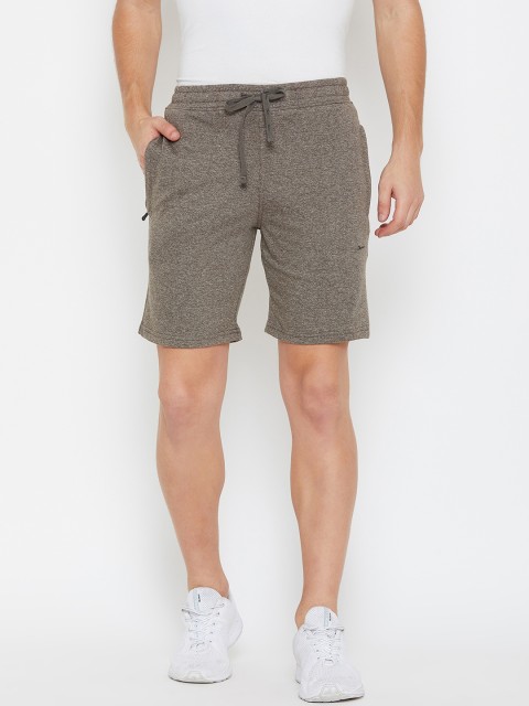 

Okane Men Coffee Brown Solid Slim Fit Sports Shorts