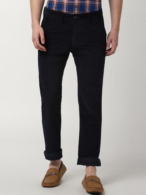 

Peter England Casuals Men Navy Blue Slim Fit Solid Regular Trousers