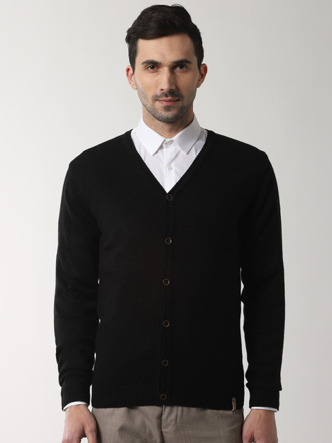 

Peter England Casuals Men Black Solid Sweater