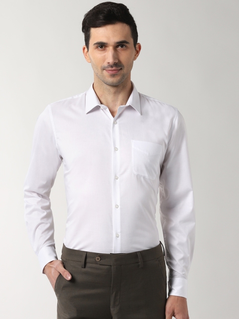 

Peter England Men White Slim Fit Solid Formal Shirt