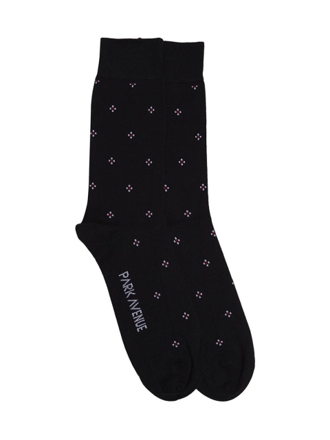 

Park Avenue Men Black Patterned Calf-Length Socks