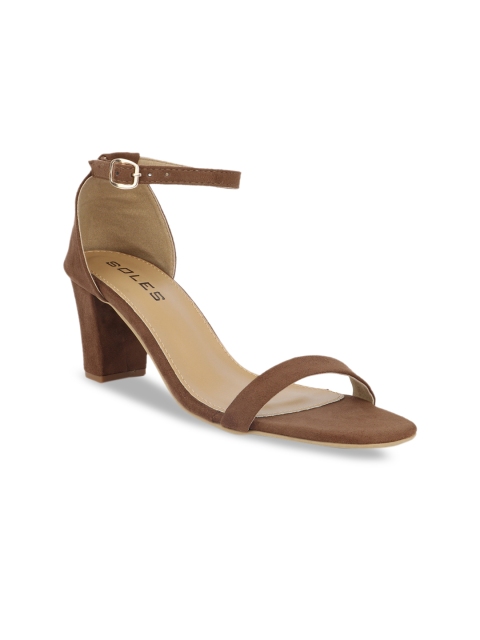 

SOLES Women Brown Solid Heels