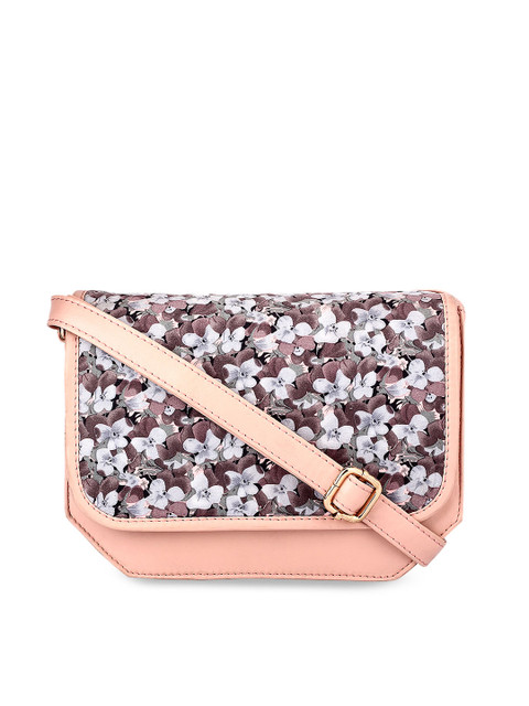 

Berrypeckers Pink & Taupe Printed Sling Bag