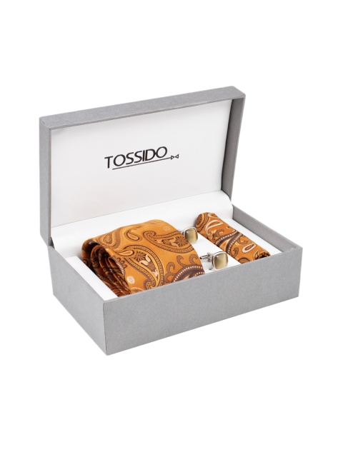 

Tossido Men Brown & Silver-Toned Printed Accessory Gift Set