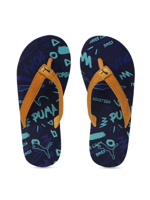 

Puma Unisex Kids Navy Blue Printed Thong Flip-Flops