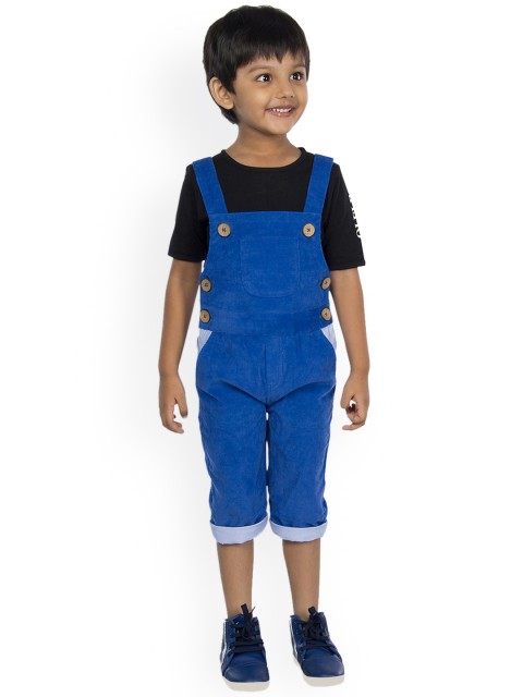 

Olele Boys Blue Solid Regular Fit Corduroy Dungaree