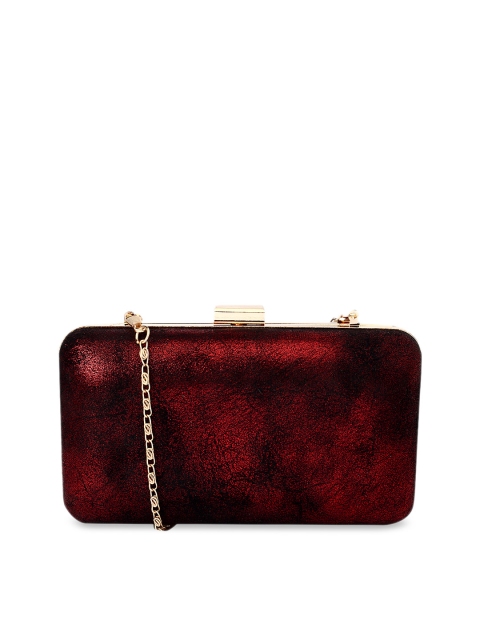 

Berrypeckers Maroon Textured Clutch