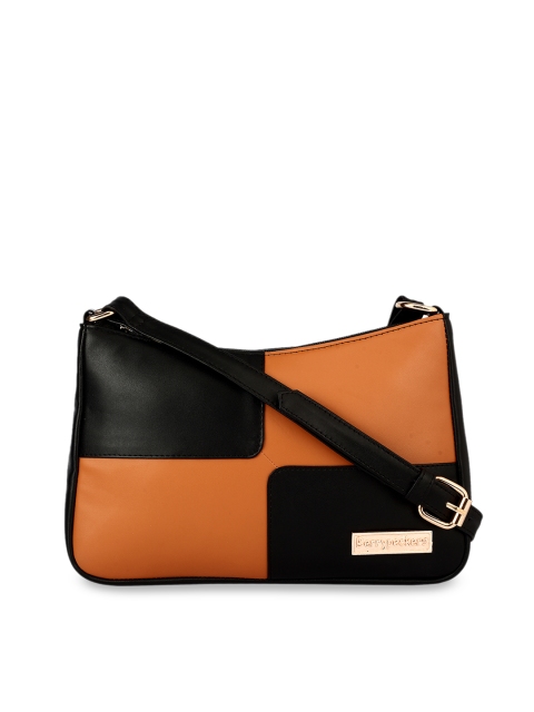 

Berrypeckers Black & Tan Colourblocked Shoulder Bag