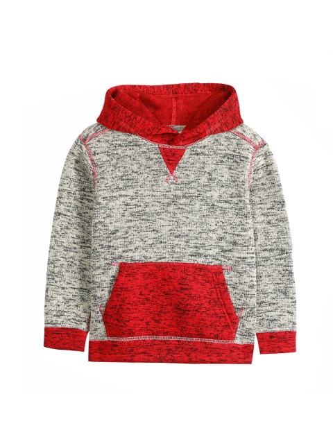 

Cherry Crumble Boys Grey & Red Colourblocked Hooded Sweatshirt