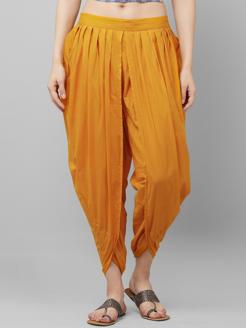 

Indo Era Women Yellow Solid Dhoti Pants