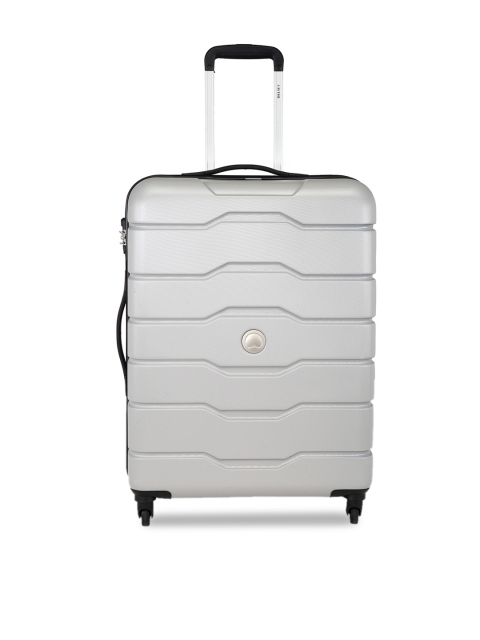 

DELSEY Grey Solid Accra Hard-Sided Medium Trolley Suitcase