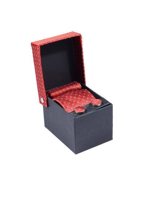 

Tossido Men Red & Silver Accessory Gift Set