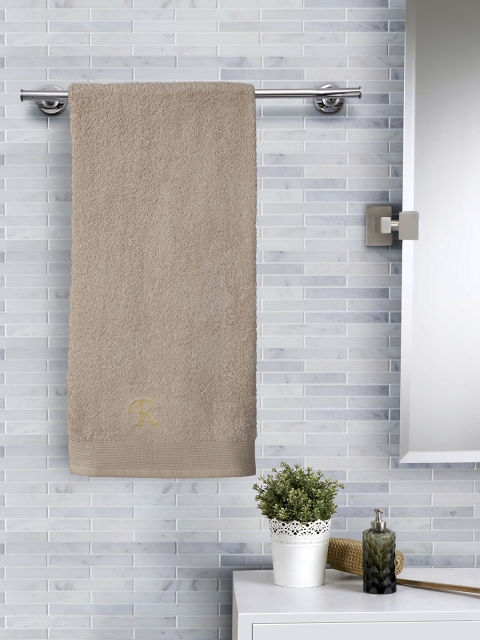 

MASPAR Beige Solid 550 GSM R Monograme Cotton Bath Towel