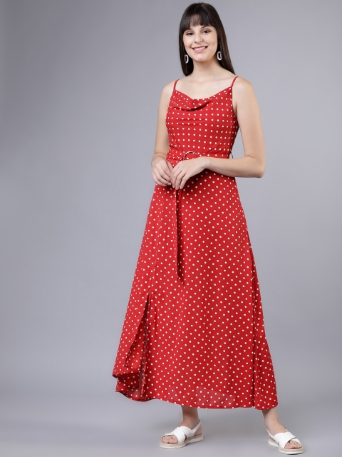 

Tokyo Talkies Women Red Fit and Flare Dress