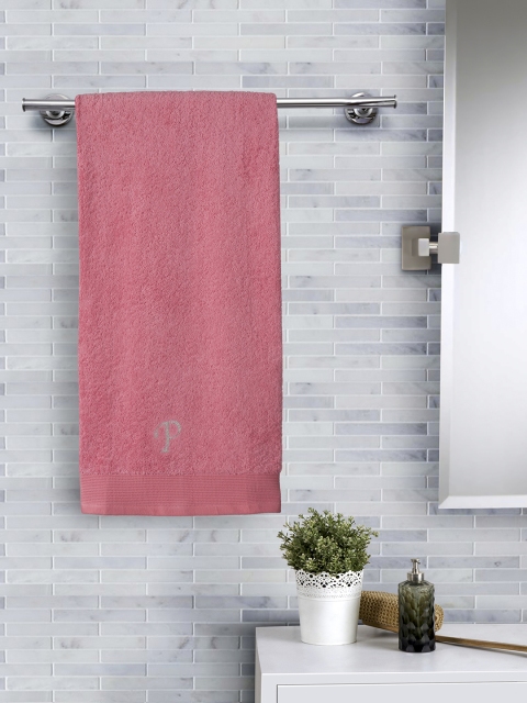 

MASPAR Pink Solid 550 GSM P Monograme Cotton Bath Towel