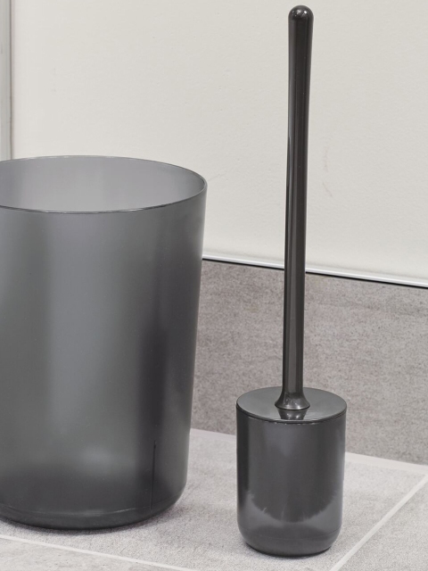 

INTERDESIGN Black & Transparent Plastic Toilet Brush Holder