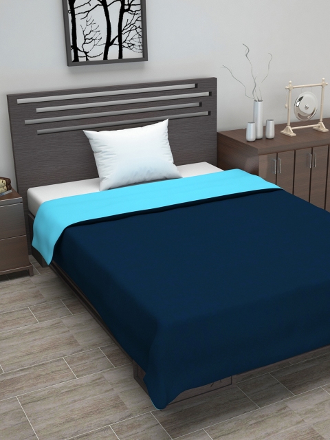

Divine Casa Blue Solid Reversible AC Room 110 GSM Single Bed Dohar