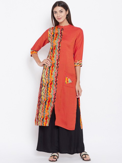 

rangeelo rajasthan Women Red Printed Straight Kurta