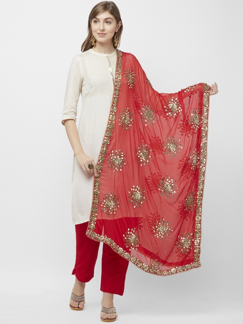 

Dupatta Bazaar Red Embroidered Dupatta