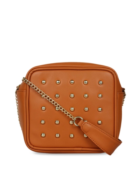 

Berrypeckers Tan Brown Embellished Sling Bag