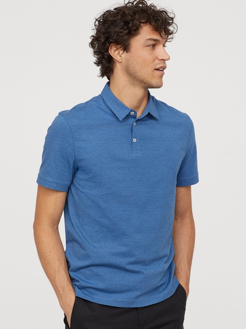 

H&M Men Blue Solid Polo Shirt Slim fit