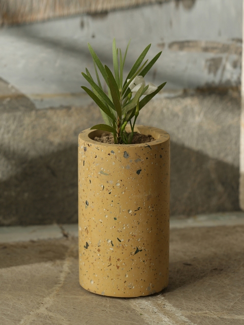 

ExclusiveLane 'The Tall Chokor' Handcrafted Garden Decorative Planter In Concrete, Yellow