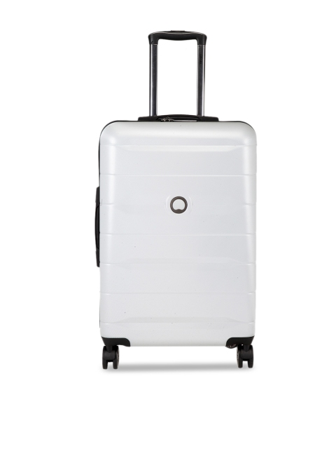 

DELSEY Silver-Toned Solid Comete Hard-Sided Large Trolley Suitcase