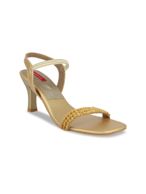 

SOLES Women Gold-Toned Solid Heels