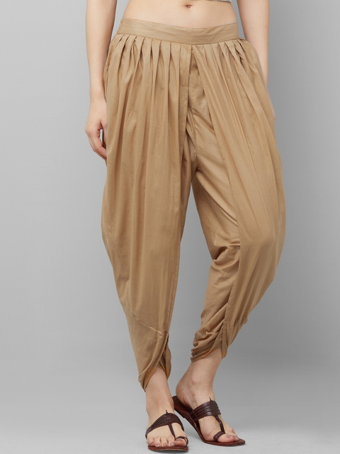 

Indo Era Women Beige Solid Dhoti Pants