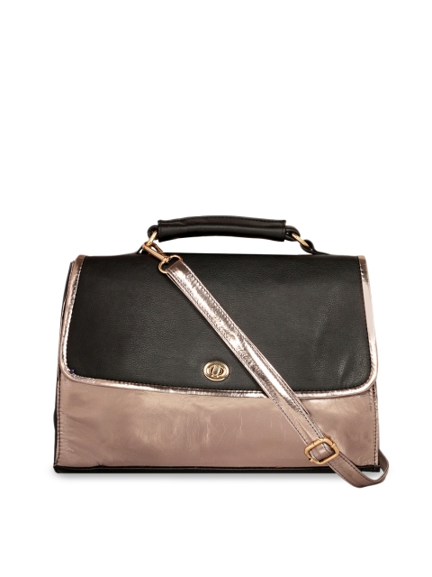 

Berrypeckers Women Muted Gold-Toned & Brown Colourblocked Shoulder Bag, Metallic