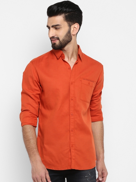 

Mufti Men Orange Regular Fit Solid Casual Shirt