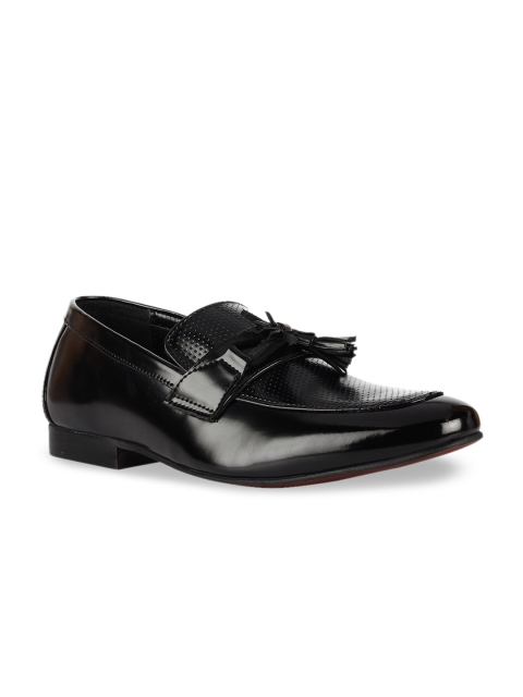 

Franco Leone Men Black Leather Formal Loafers