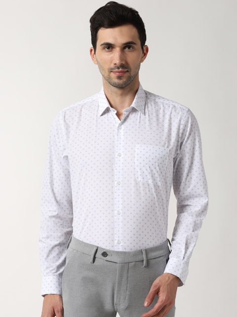 

Peter England Men White Nuvo Regular Fit Printed Formal Shirt