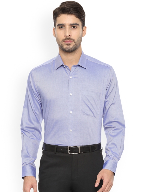 

Louis Philippe Men Blue Tight Slim Fit Self Design Formal Shirt