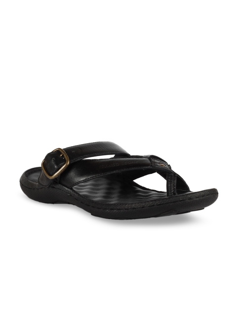 

Franco Leone Men Black Leather Sandals