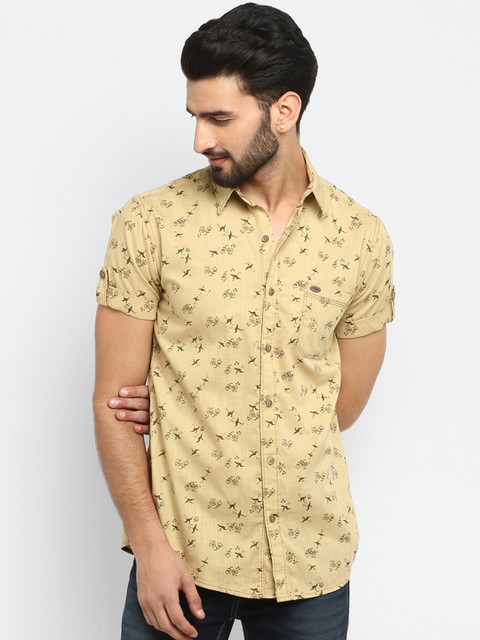 

Mufti Men Beige & Brown Regular Fit Printed Casual Shirt