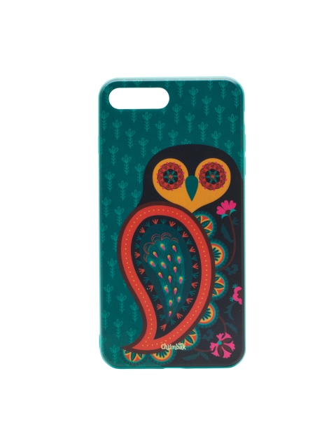 

Chumbak Unisex Teal Blue Paisley Floral Owl iPhone 8 Plus Case