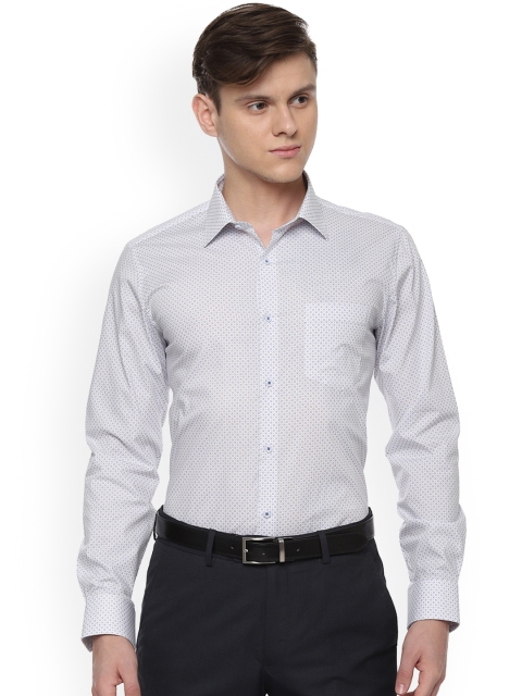 

Van Heusen Men White Tight Slim Fit Printed Formal Shirt